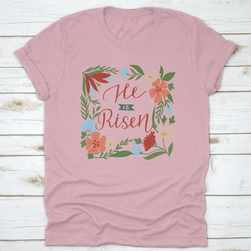 He Is Risen. Biblical Background. Christian T-shirt. Testament.