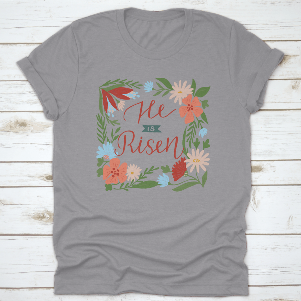 He Is Risen. Biblical Background. Christian T-shirt. Testament.