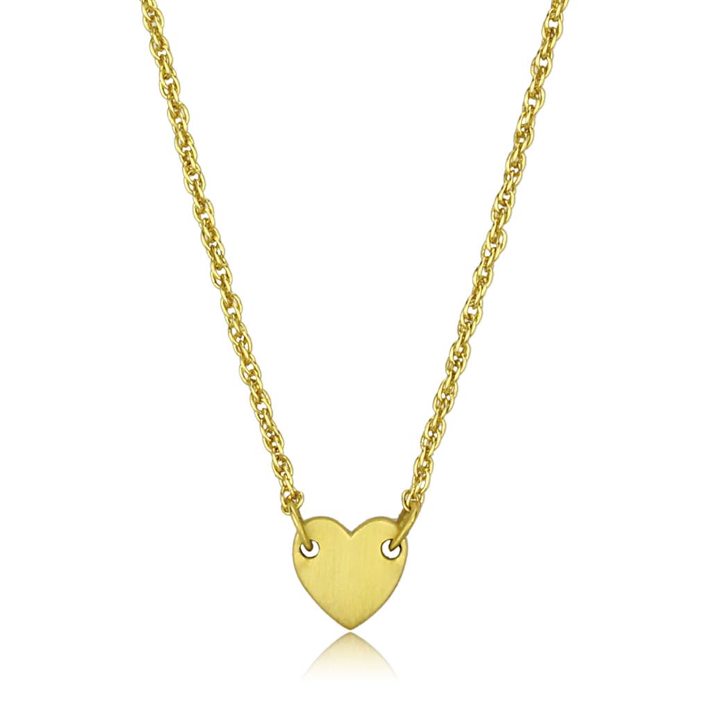 LO3843 - Gold & Brush Brass Chain Pendant with No Stone - ZYTU