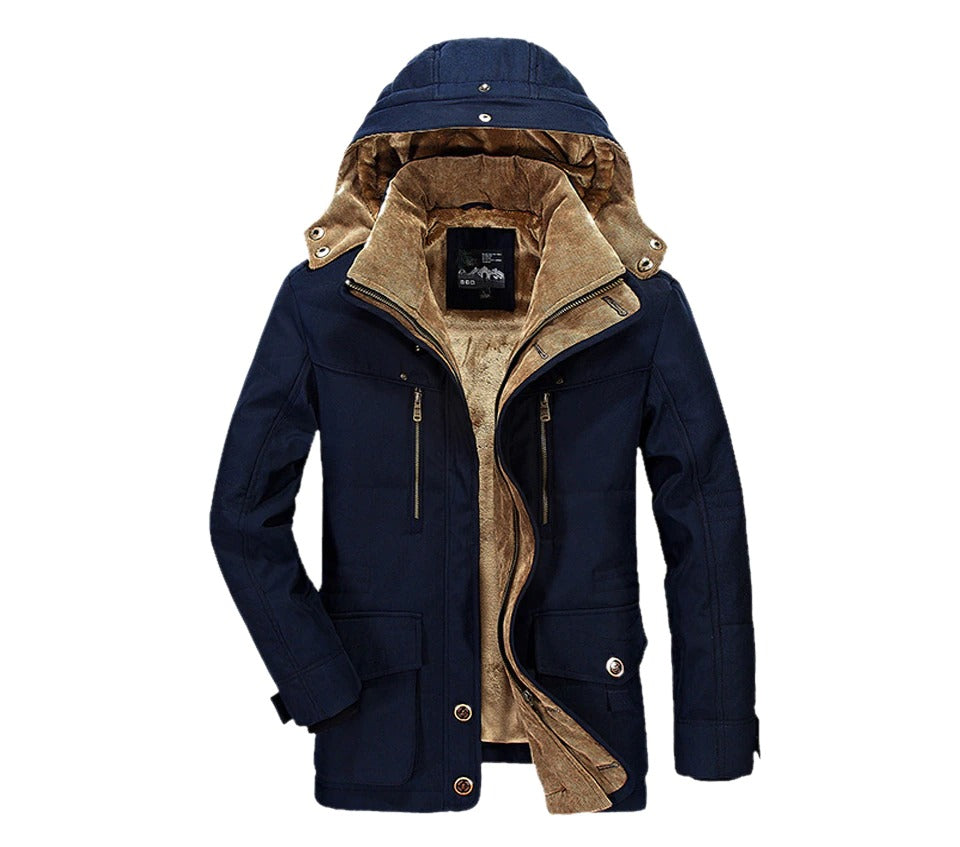 Mens Hooded Winter Parka Coat with Inner Fleece - ZYTU