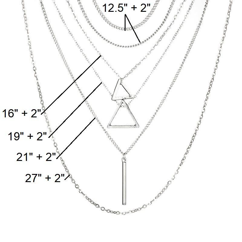 Double Triangle Multilayer Necklace - ZYTU