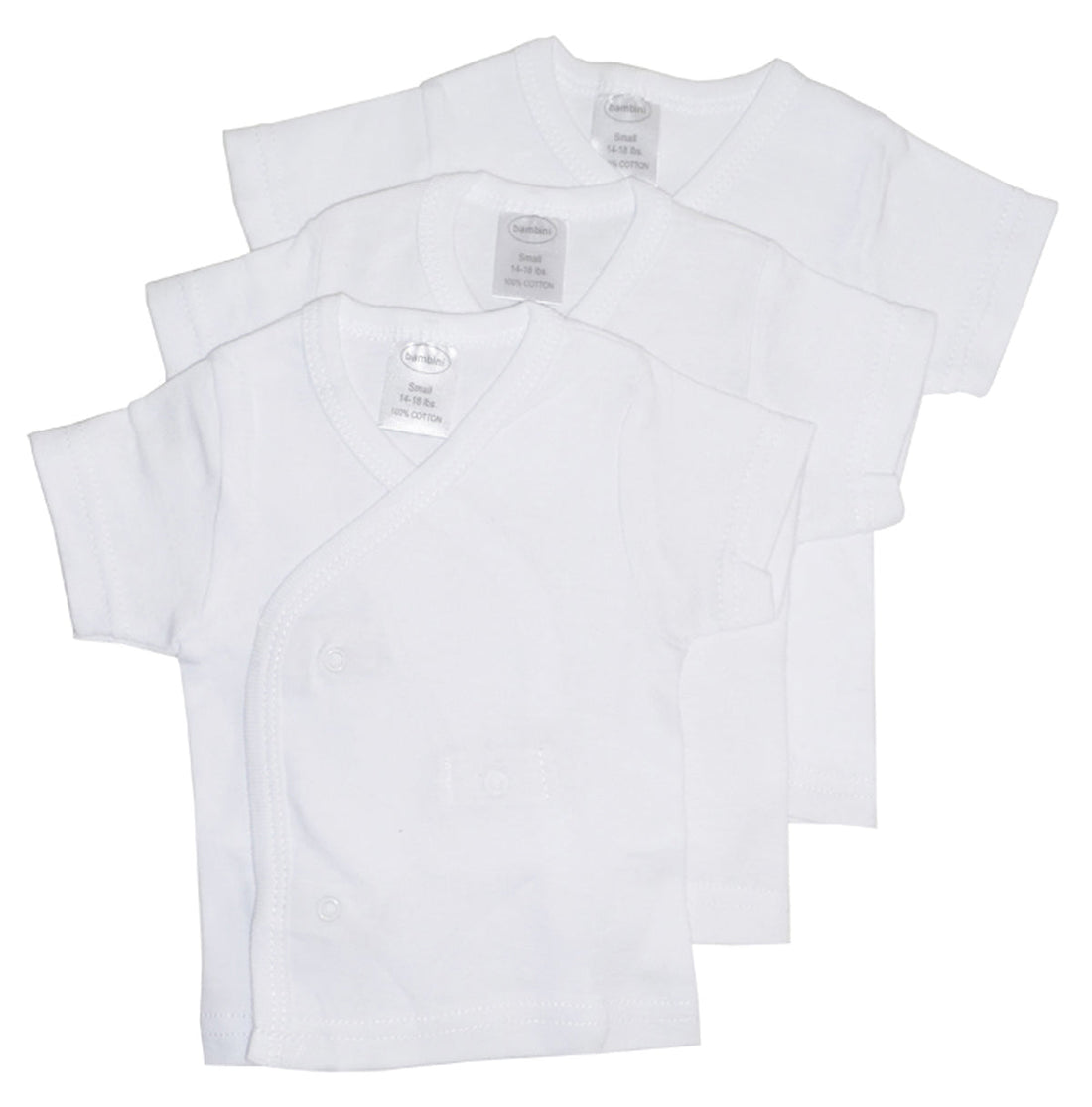 "Effortless Style and Versatility: The Must-Have White Side Snap Short Sleeve Shirt 3-Pack"