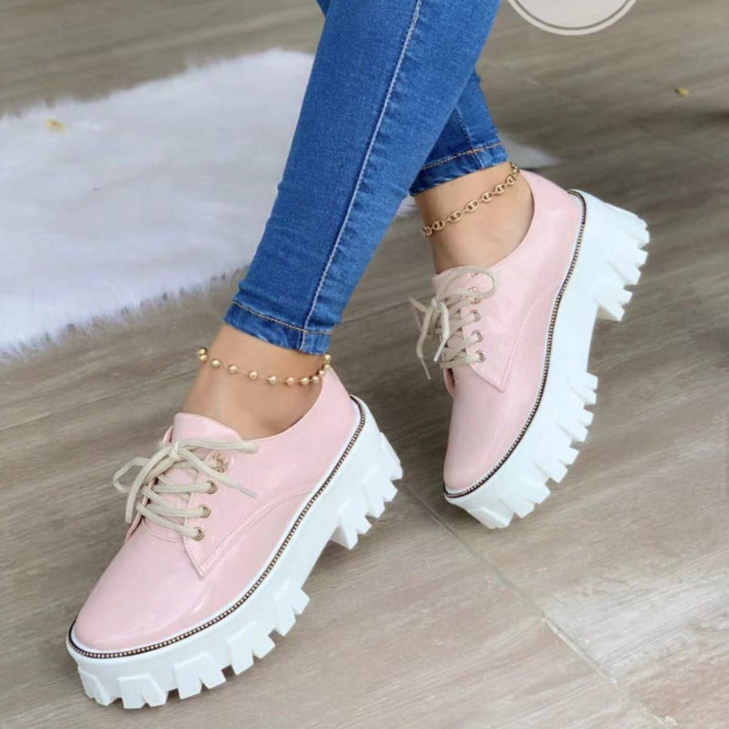 "Step Up Your Shoe Game: Why These Thick Heel Flat Platform Oxfords are a Must-Have for Every Fashionista"