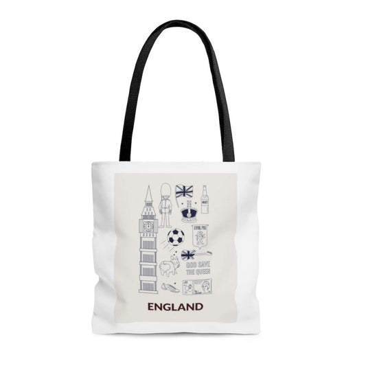 "Discover the Charm of England with Our Symbols of England Everyday Shopper Tote Bag"