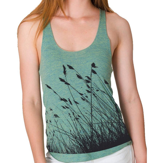 "Unleash Your Inner Nature Lover with Our Woman's Racerback Tank Top - The Perfect Blend of Style and Sustainability!"
