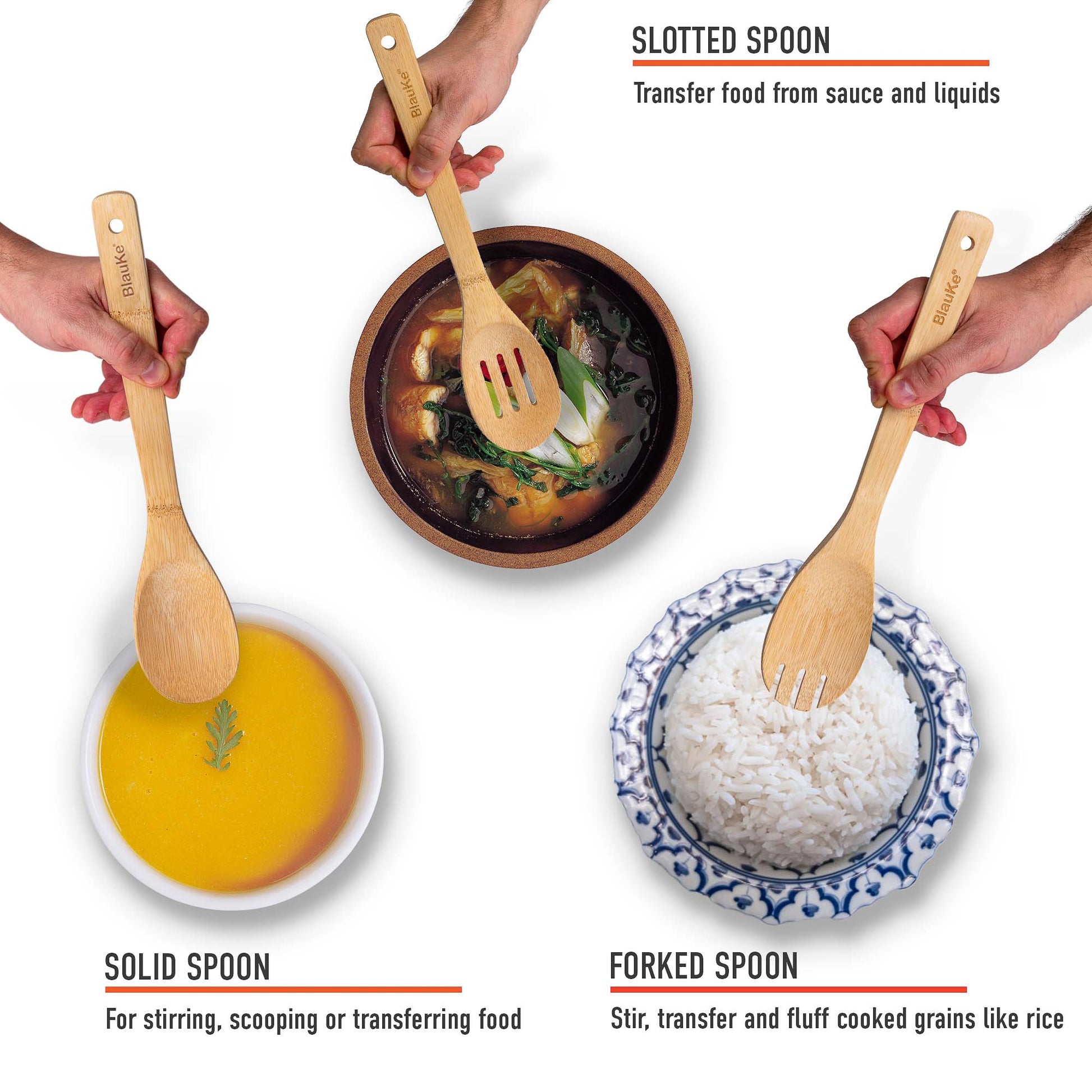 Bamboo Kitchen Utensils Set 8-Pack - Wooden Cooking Utensils - ZYTU