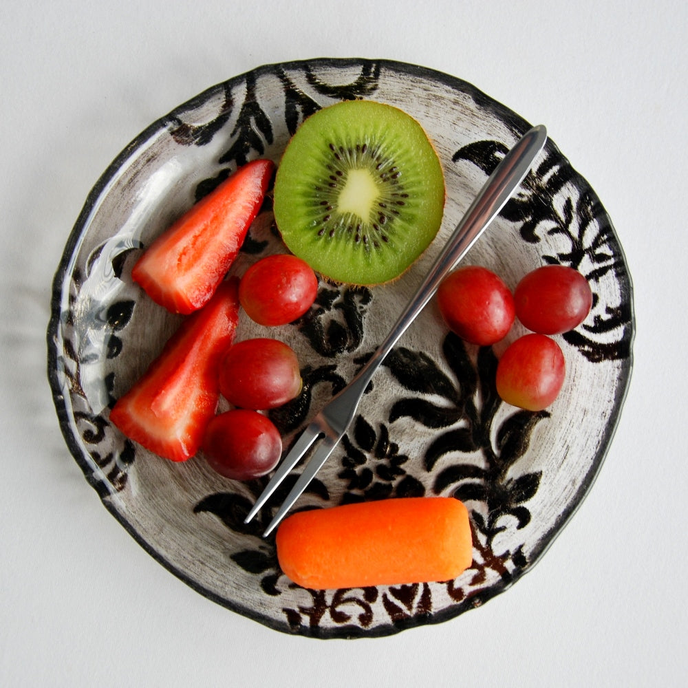 DAMASK Black Velvet Gilded Glass Canapé Plates - ZYTU
