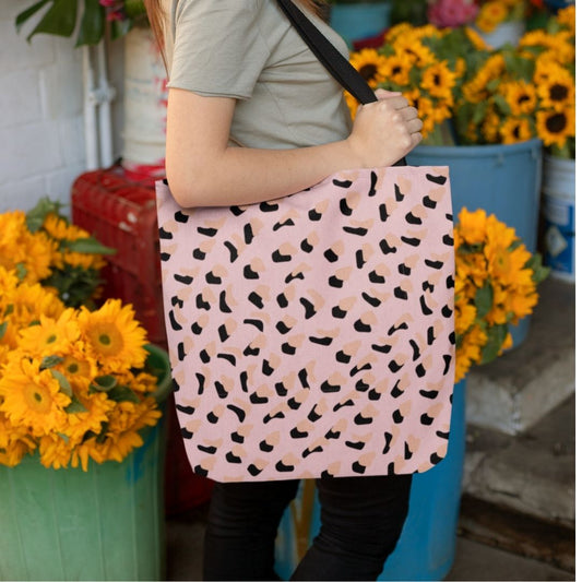 Pink Leopard Print Shopper Tote Bag Medium - ZYTU