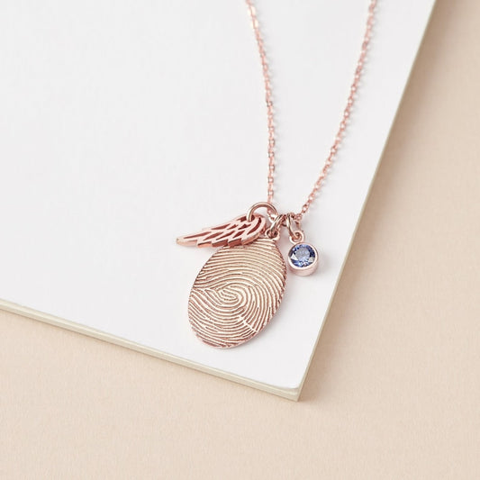 Fingerprint Necklace, Fingerprint Jewelry With Birthstone - ZYTU
